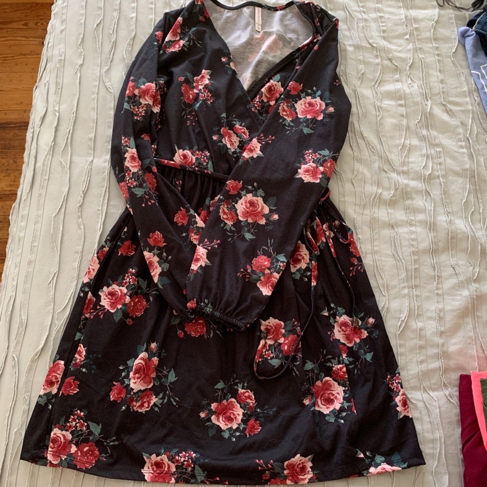 Floral long sleeve dress, size medium